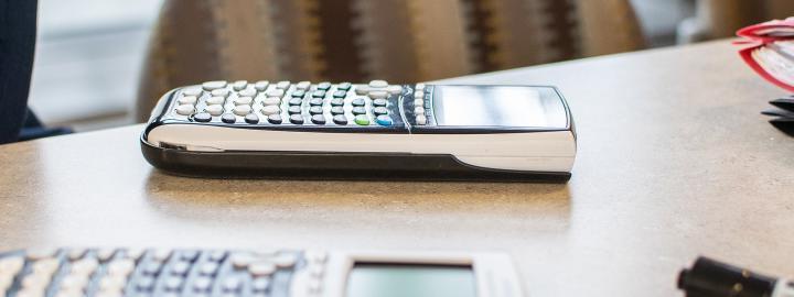 Calculators on a table